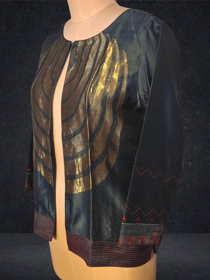 Stitched Chanderi Zariwoven Short Jacket