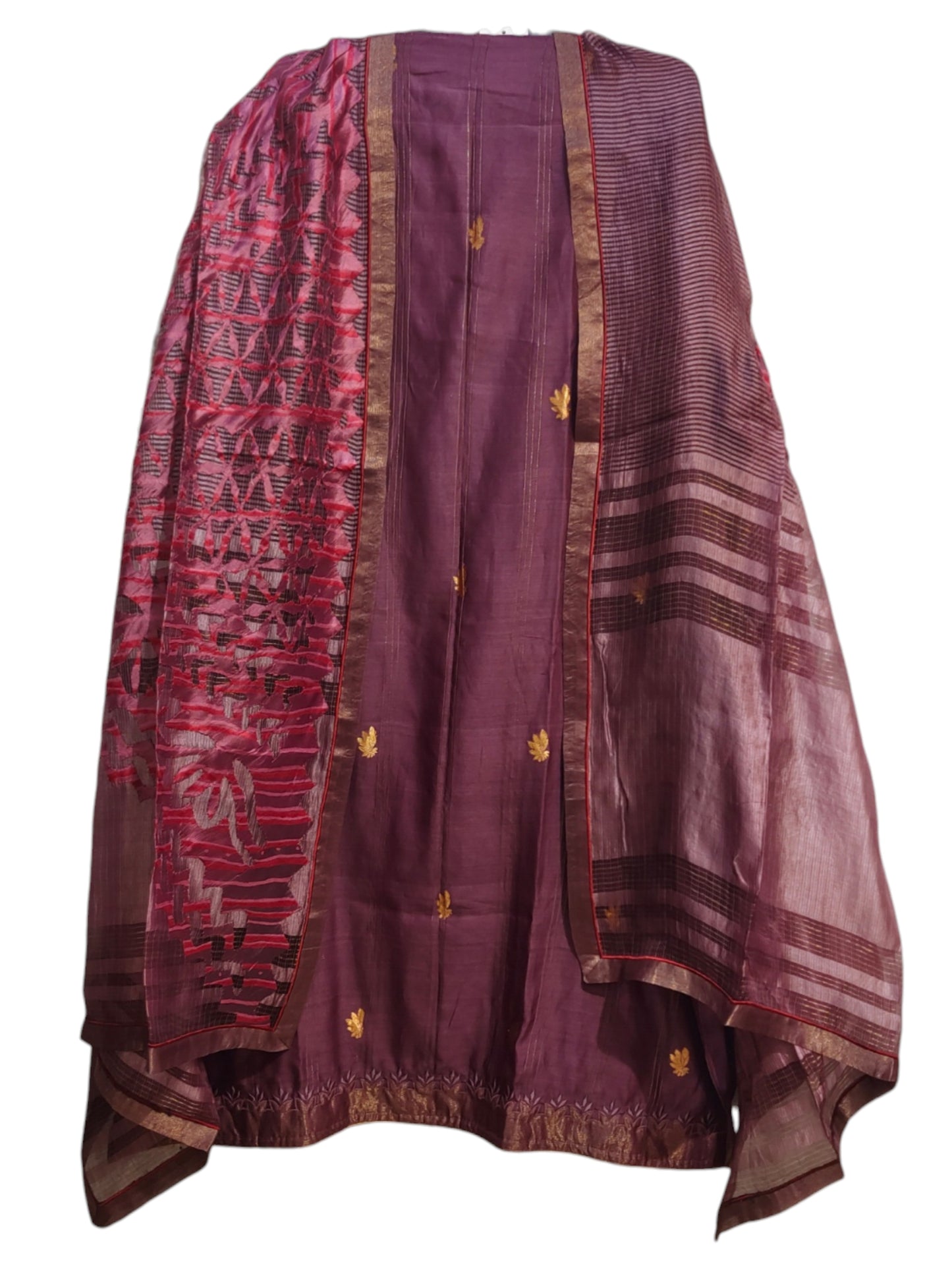 Semi Stitched Chanderi Formal Suitset