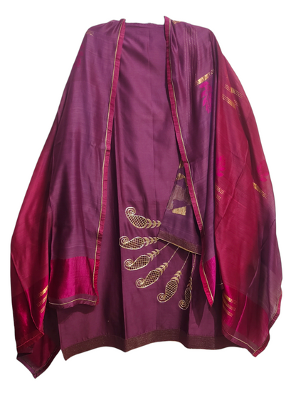 Semi Stitched Formal chanderi Suitset