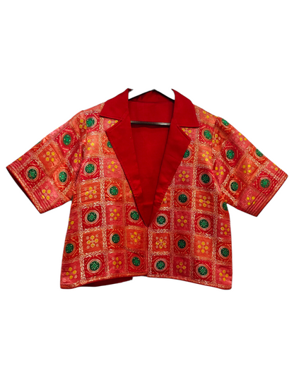 Formal chanderi Embroidered Indowestern set