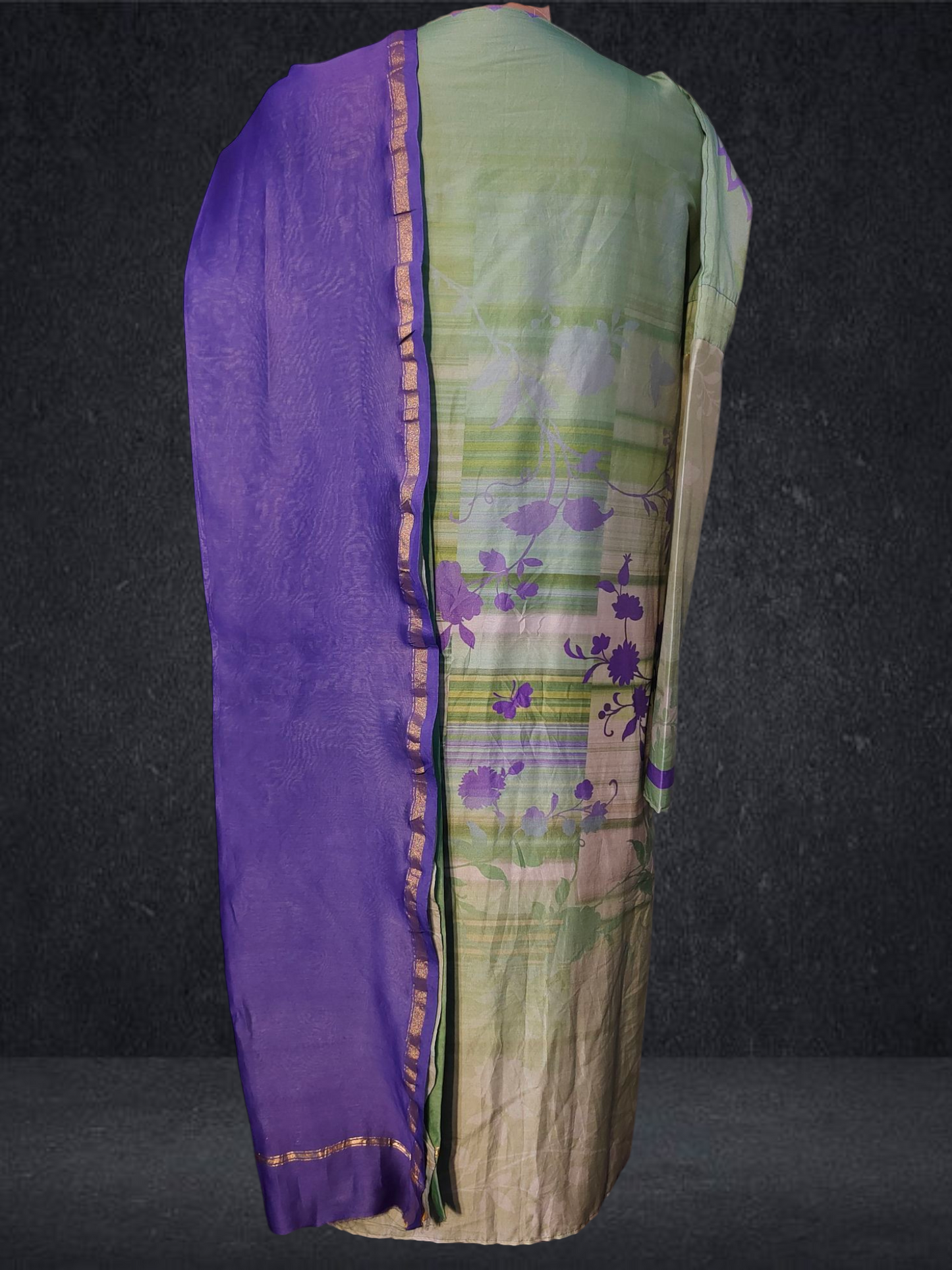 Semi Stitched Chanderi Casual Suitset