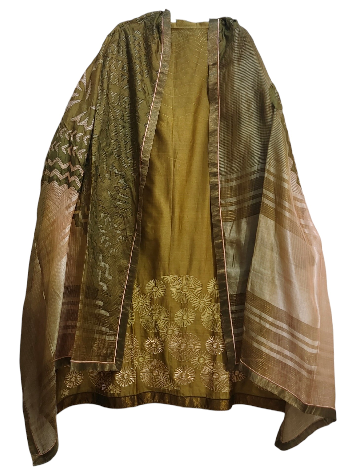 Semi Stitched Chanderi Formal Suitset
