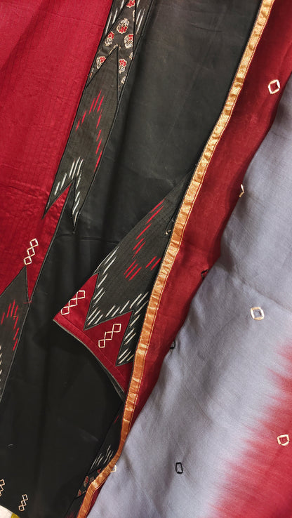 Semi Stitched Chanderi Formal Suitset