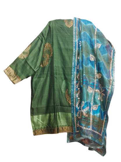 Semi Stitched Formal chanderi Suitset