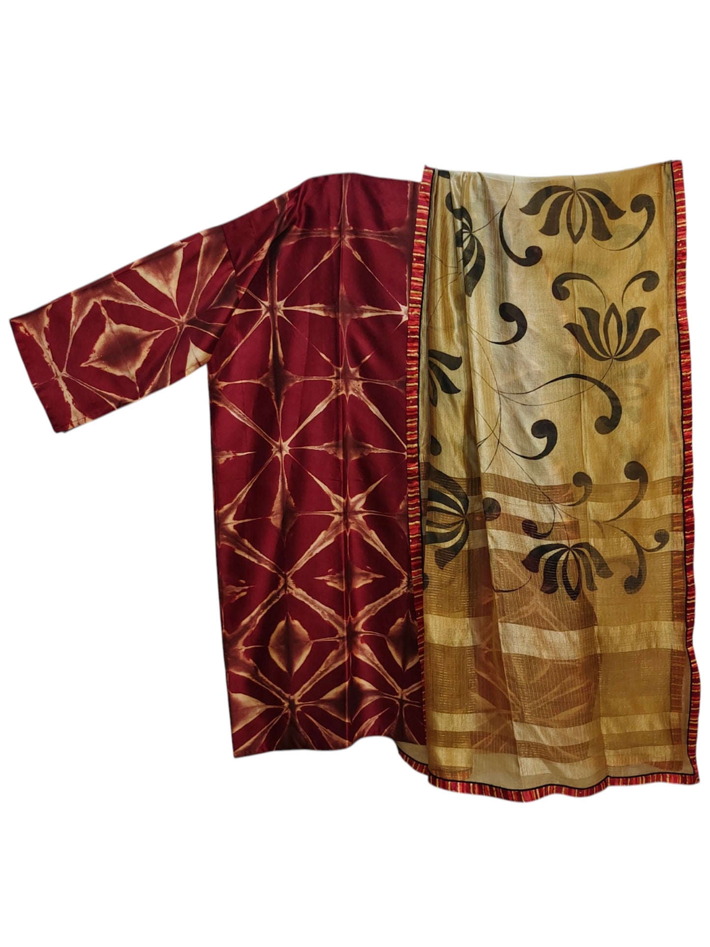 Semi Stitched Chanderi Casual Suitset