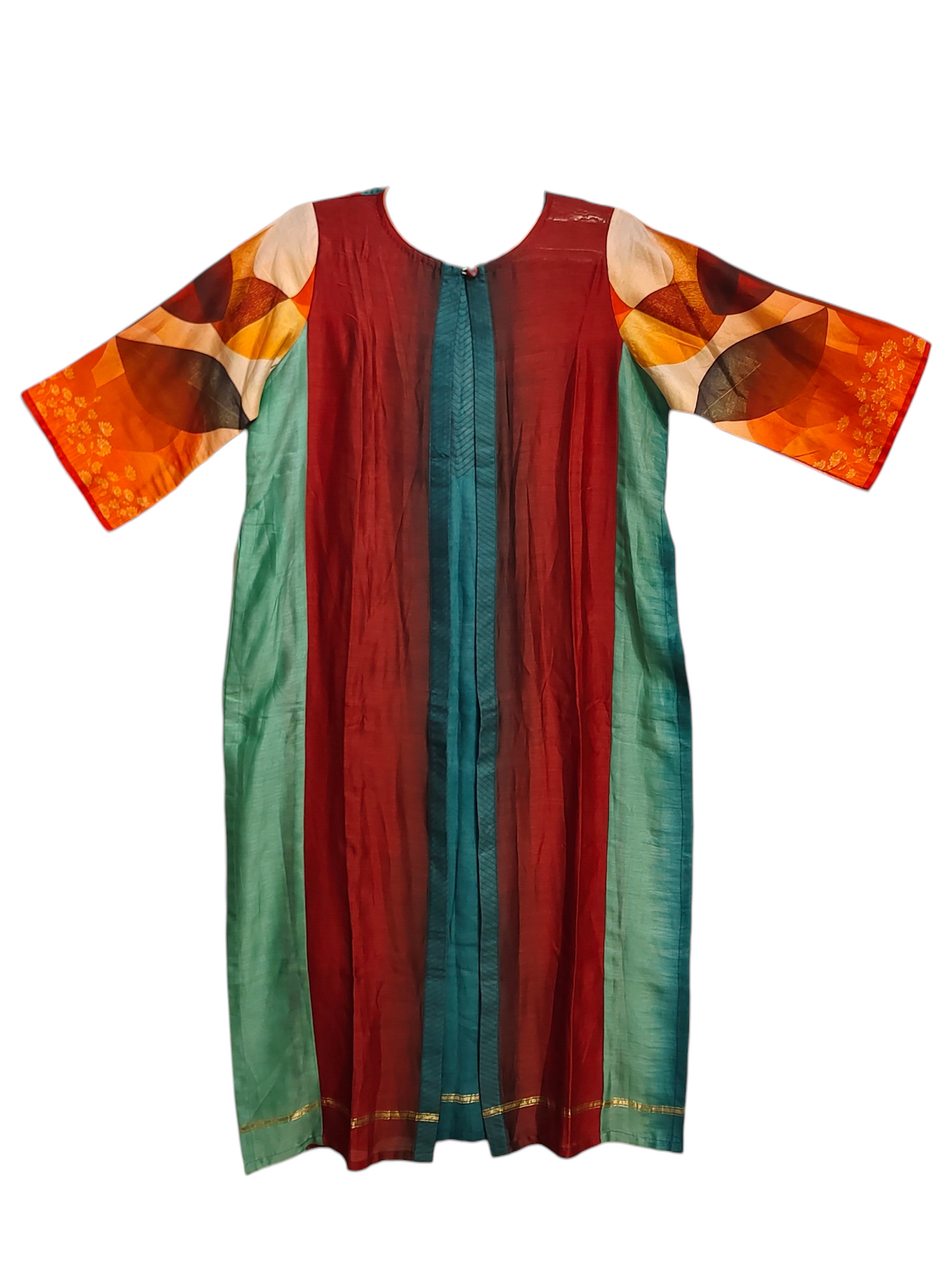 Semi Stitched Casual Chanderi Suitset