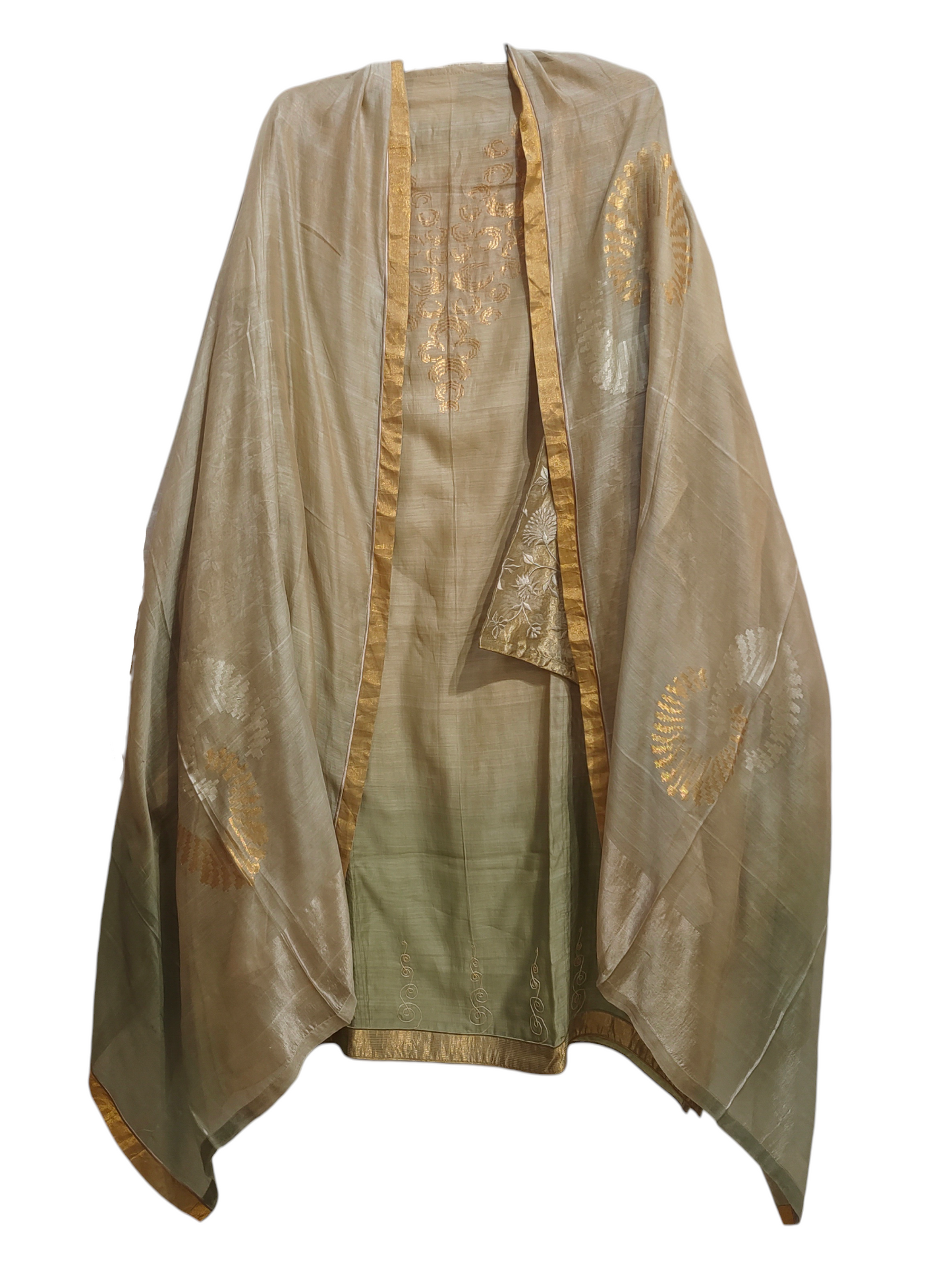 Semi Stitched Formal chanderi Suitset