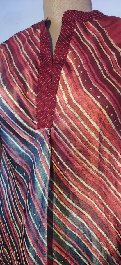 Stitched silk dress