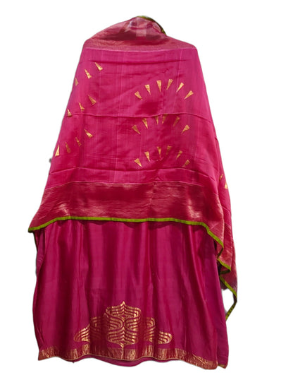 Semi Stitched Chanderi Formal Suitset