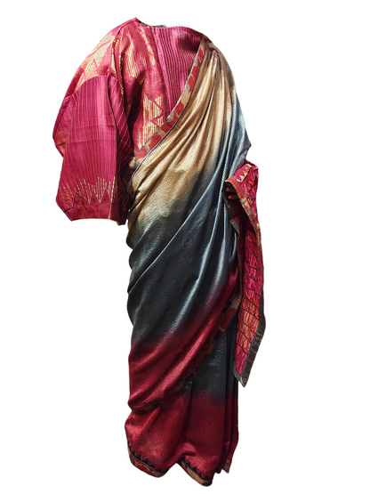 Formal Chanderi Silk Ajrakh Saree
