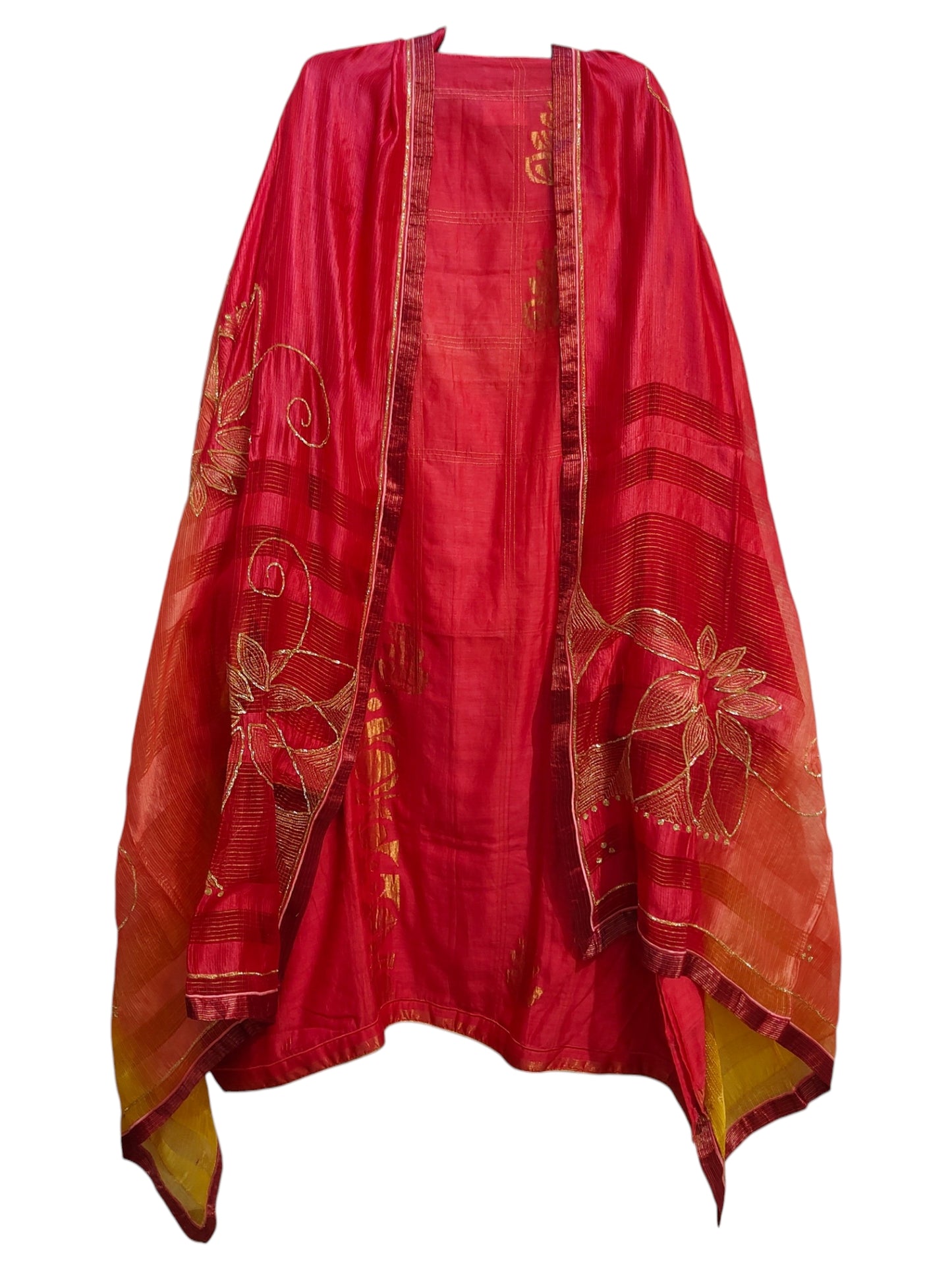 Semi Stitched Chanderi Formal Suitset