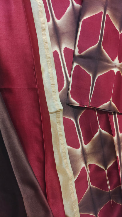 Semi Stitched Chanderi Casual Suitset