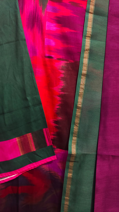 Semi Stitched Cotton Satin Casual Suitset