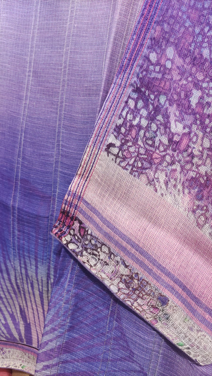 Semistitched Silk Linen Kota Digital Printed Short Tunic