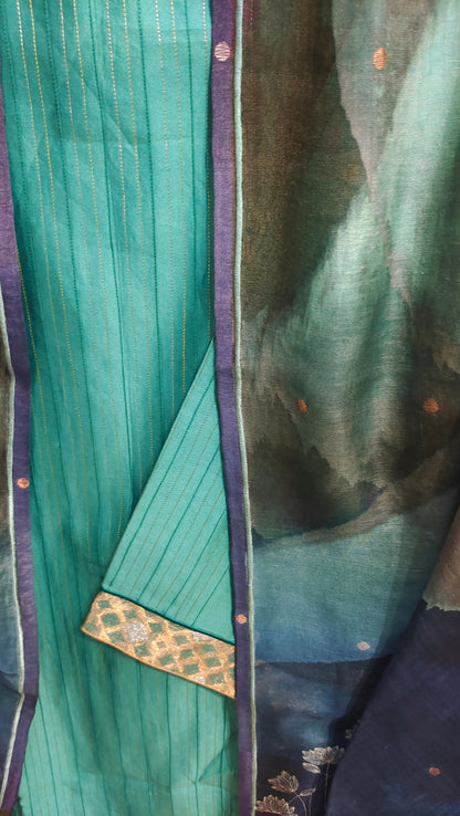 Semi Stitched Formal chanderi Suitset