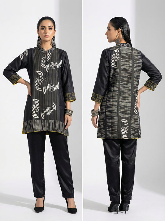 Stitched Chanderi Block Printed Tunic ready size 42