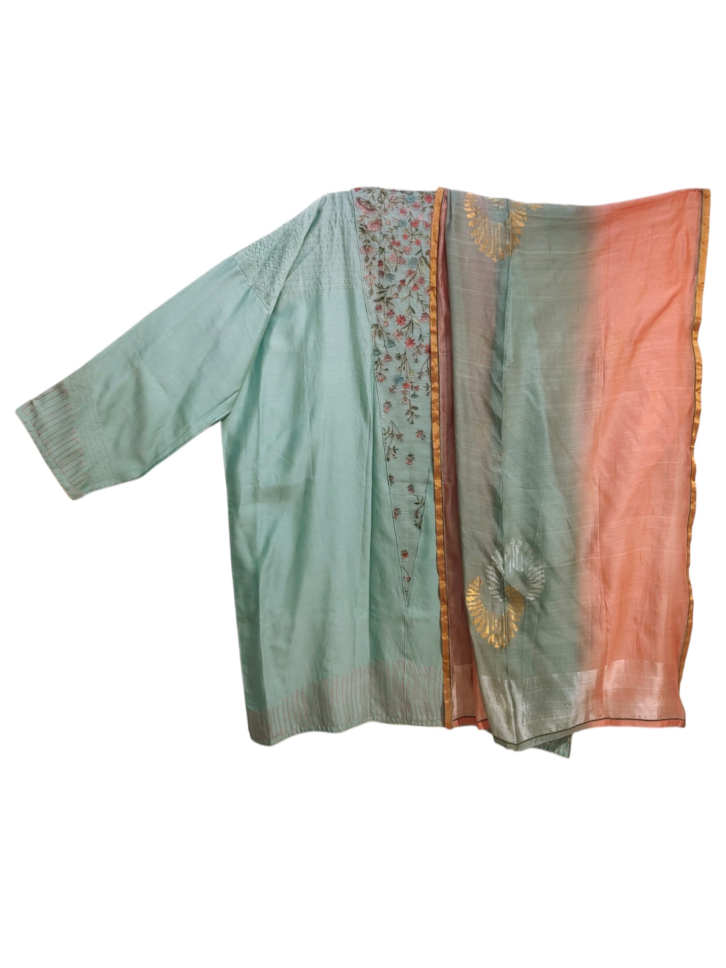 Semi Stitched Chanderi Formal Suitset
