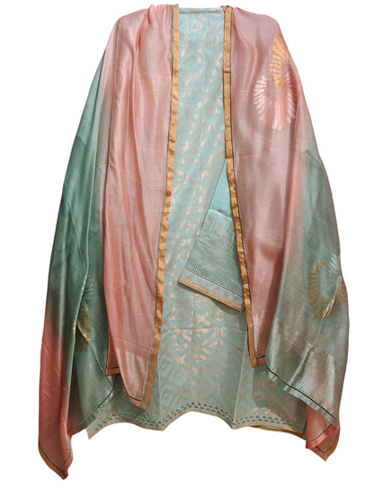 Semi Stitched Formal chanderi Suitset