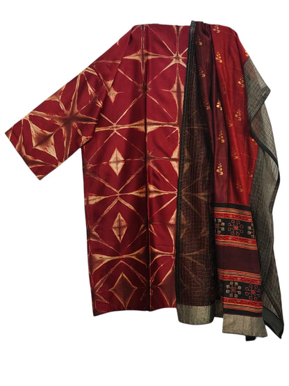 Semi Stitched Chanderi Formal Suitset