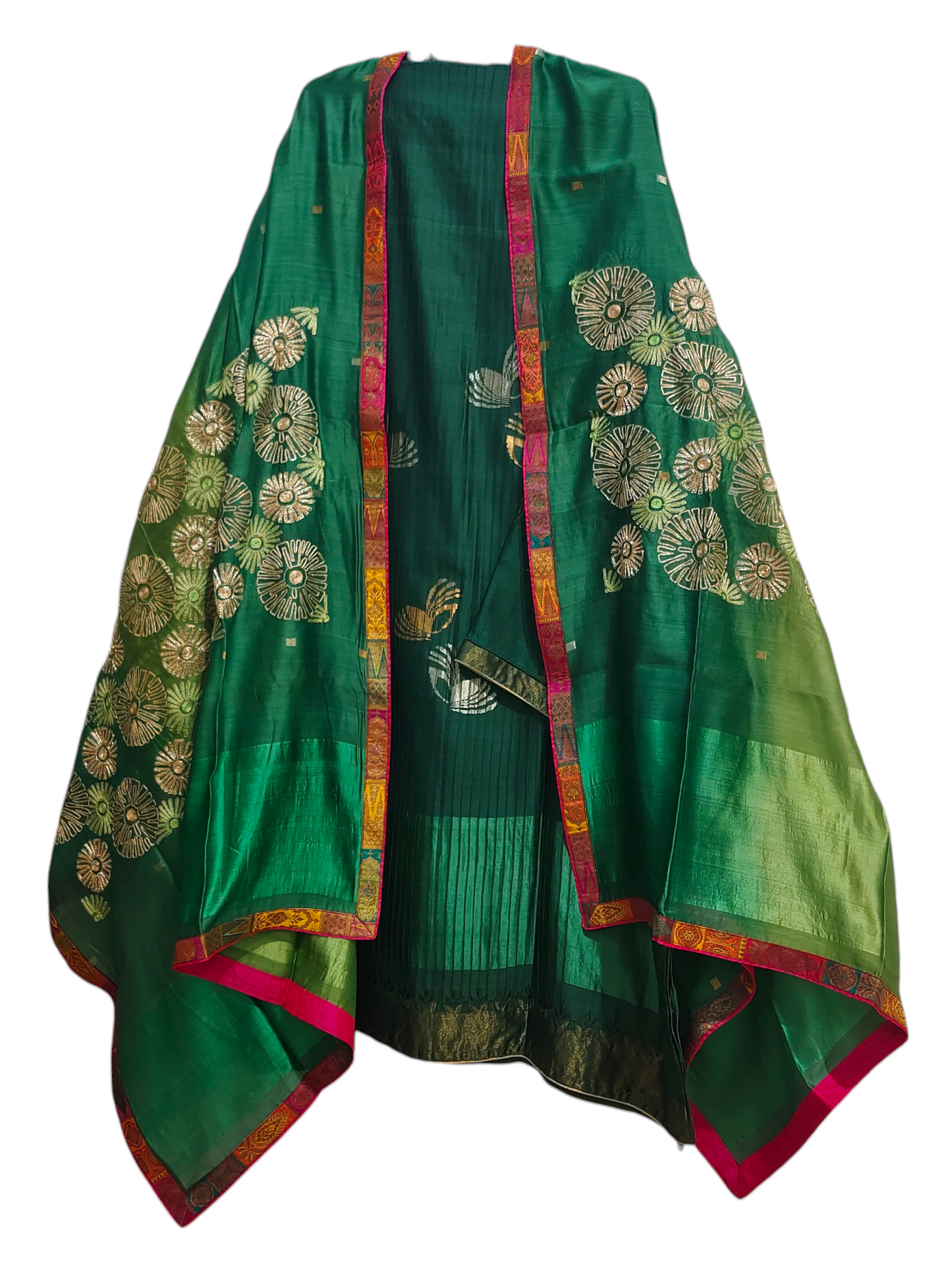 Semi Stitched Formal chanderi Suitset