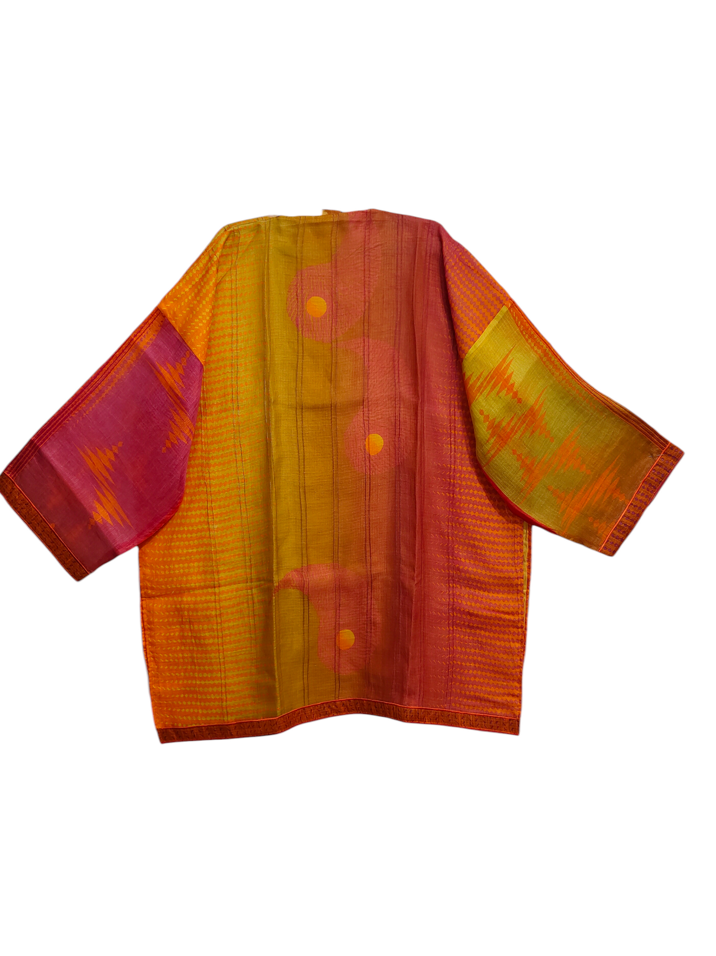 Semistitched Chanderi Digital Printed Short Tunic