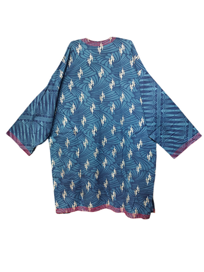 Stitched Cotton Indigo blockprinted Kurta