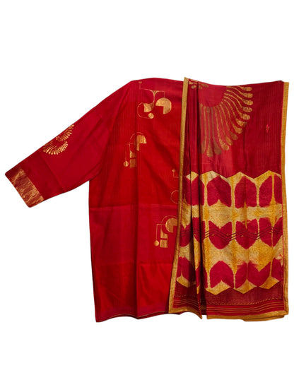 Semi Stitched Chanderi Formal Suitset