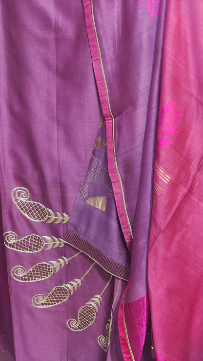 Semi Stitched Formal chanderi Suitset