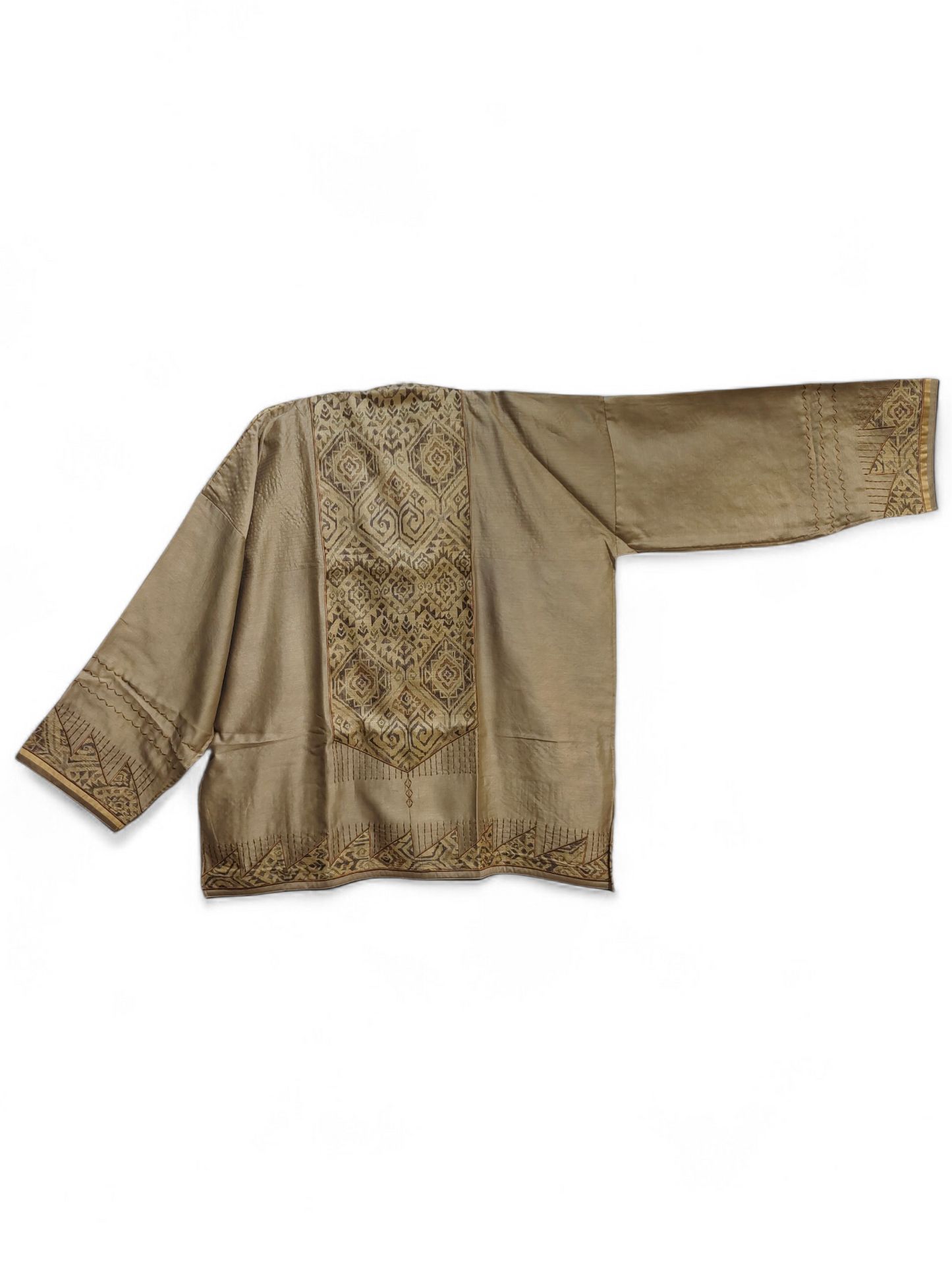 Semi Stitched Chanderi Ajrakh Short Tunic