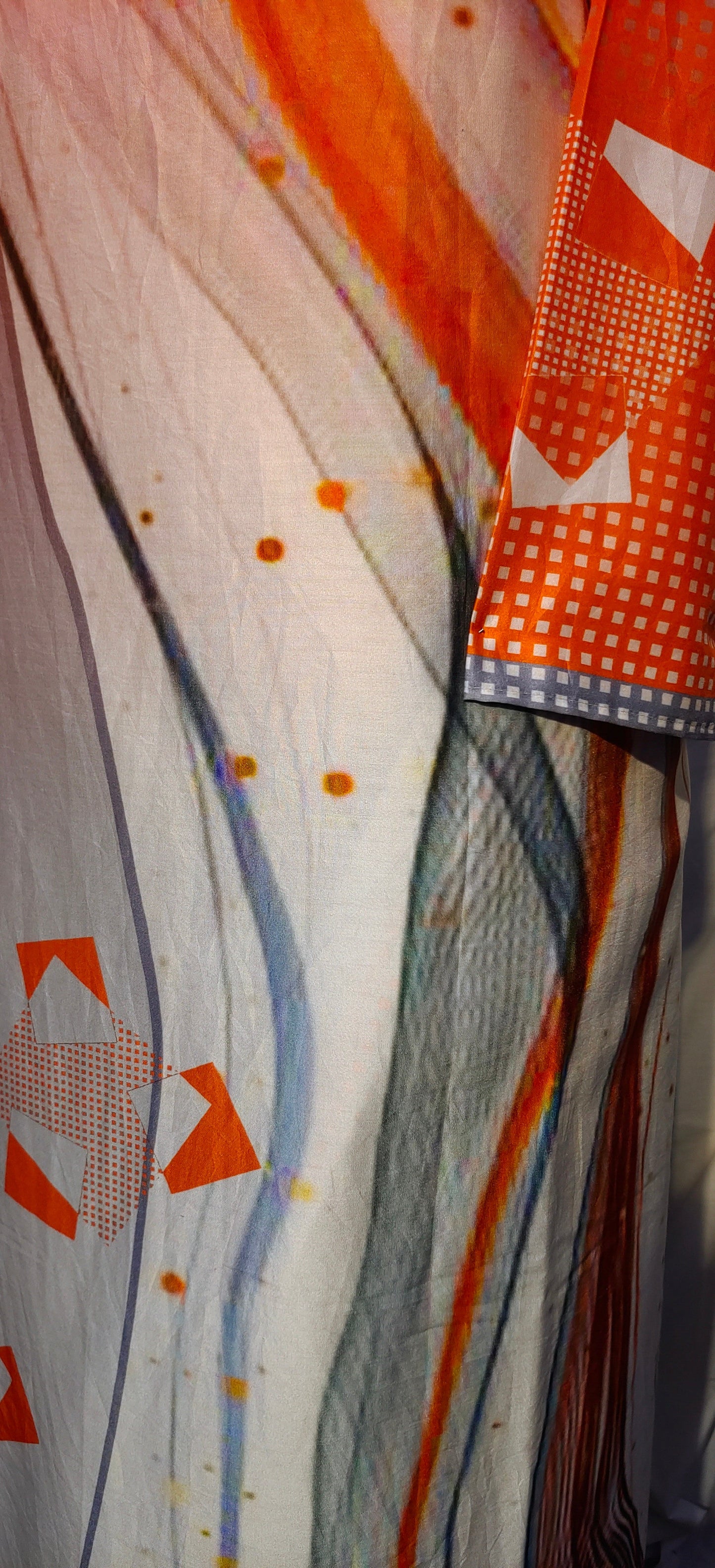 Semi Stitched Chanderi printed Kurta VISHAL KAPUR