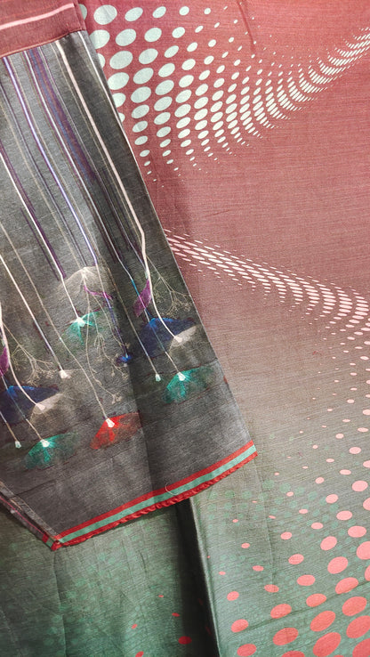 Semi Stitched Casual Chanderi Kurta