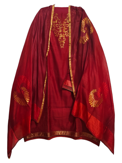 Semi Stitched Formal Chanderi Suitset