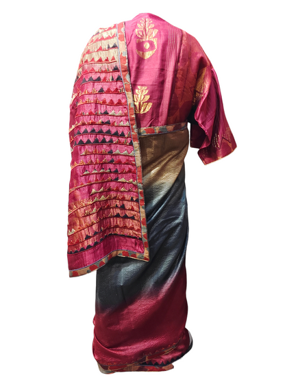 Formal Chanderi Silk Ajrakh Saree