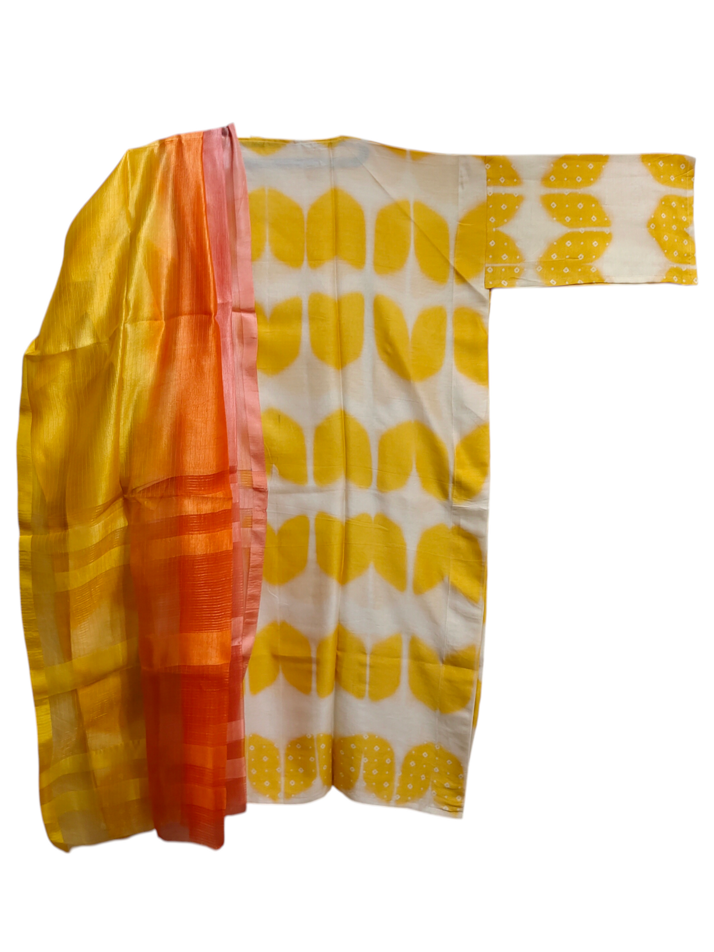 Semi Stitched Chanderi Casual Suitset