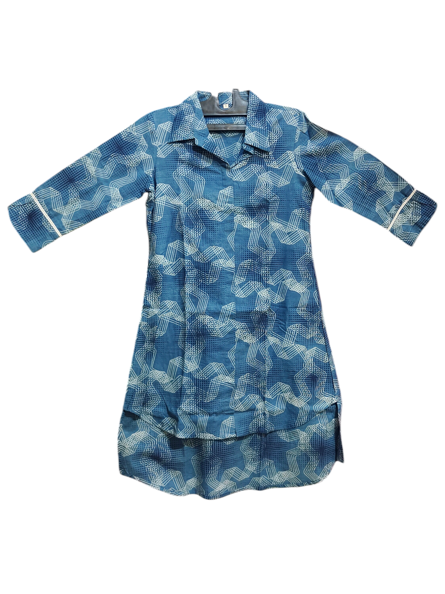 Stitched Cotton Indigo blockprinted coordset