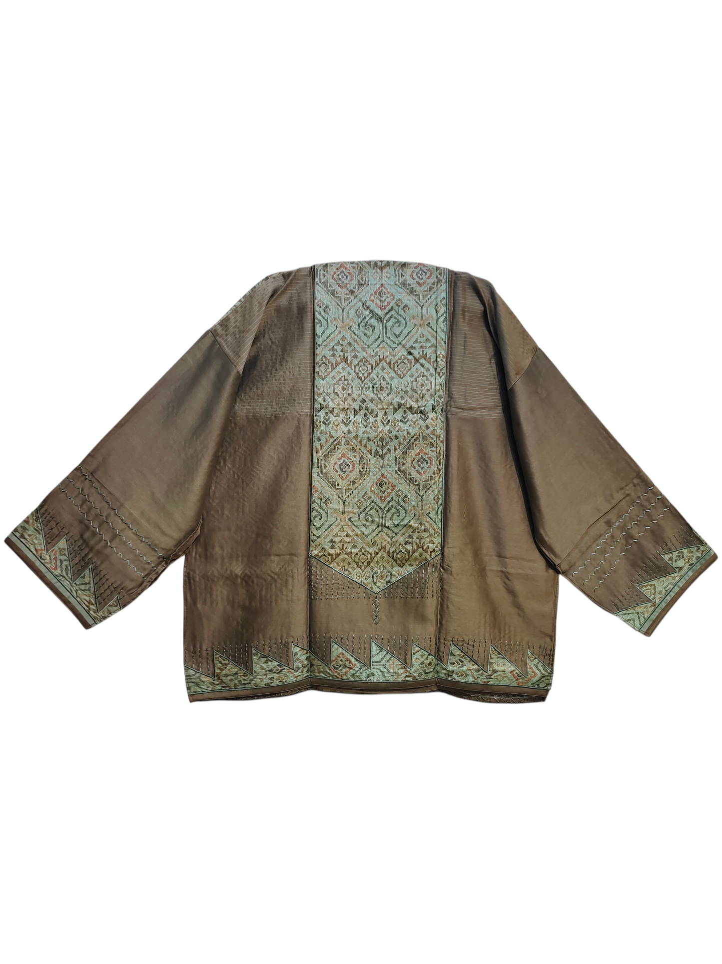 Semi Stitched Chanderi Ajrakh Short Tunic