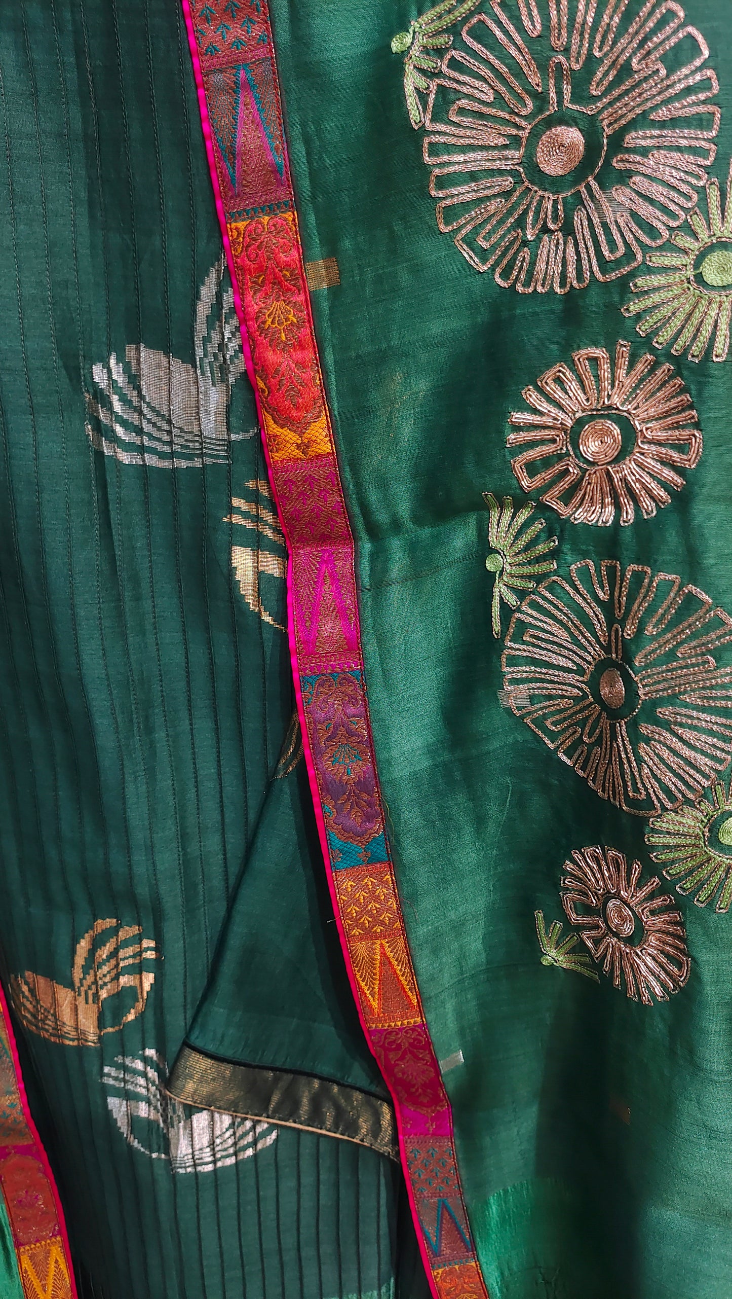 Semi Stitched Formal chanderi Suitset