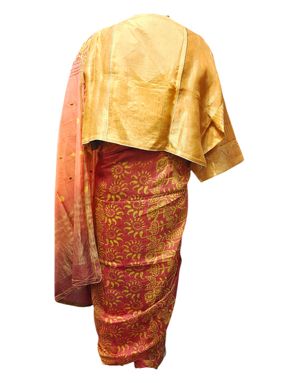 Formal Chanderi Block Printed Saree