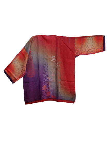 Semistitched kota silk linen Digital Printed Tunic