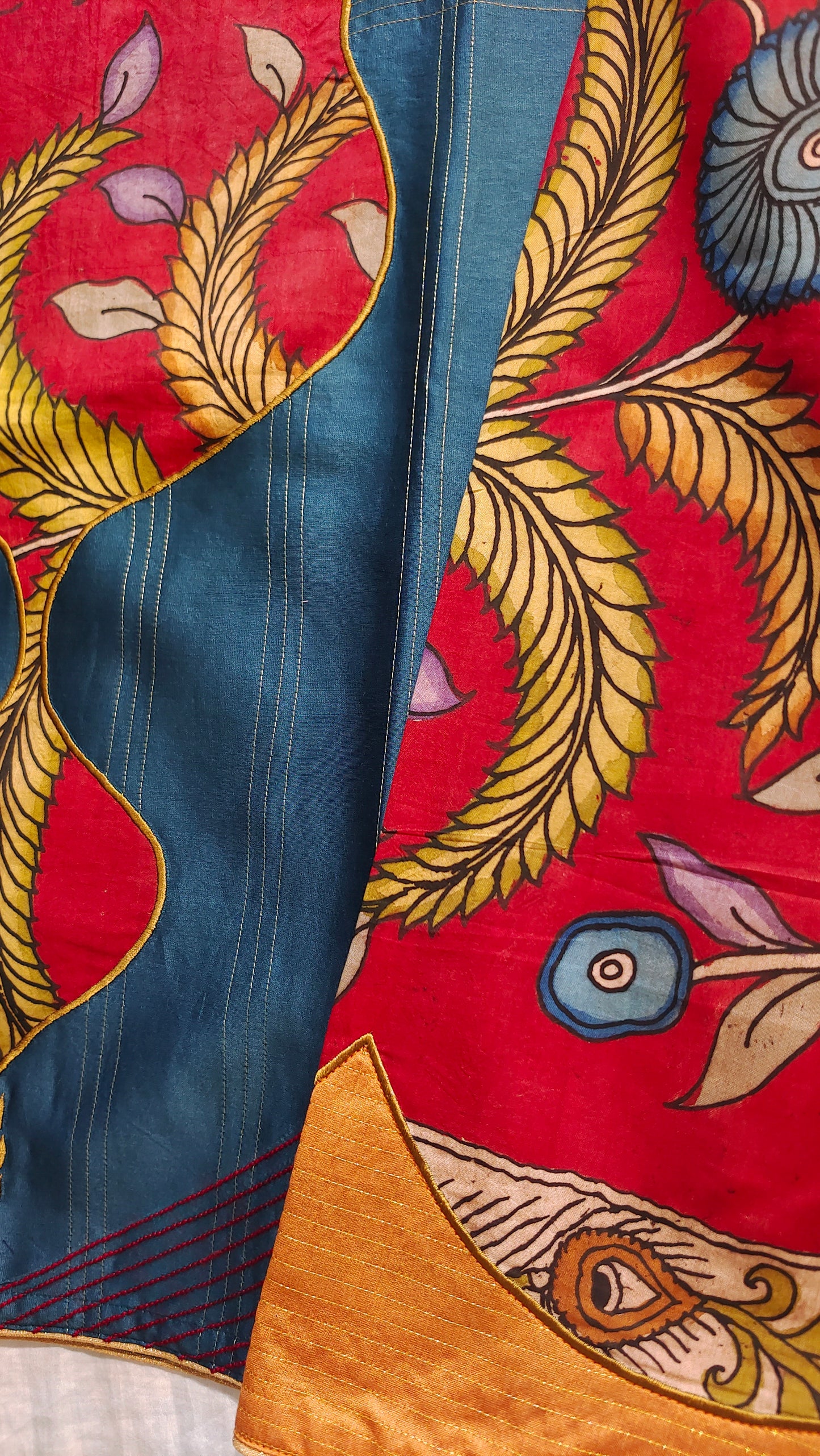 Semi Stitched Chanderi Kalamkari Blouse