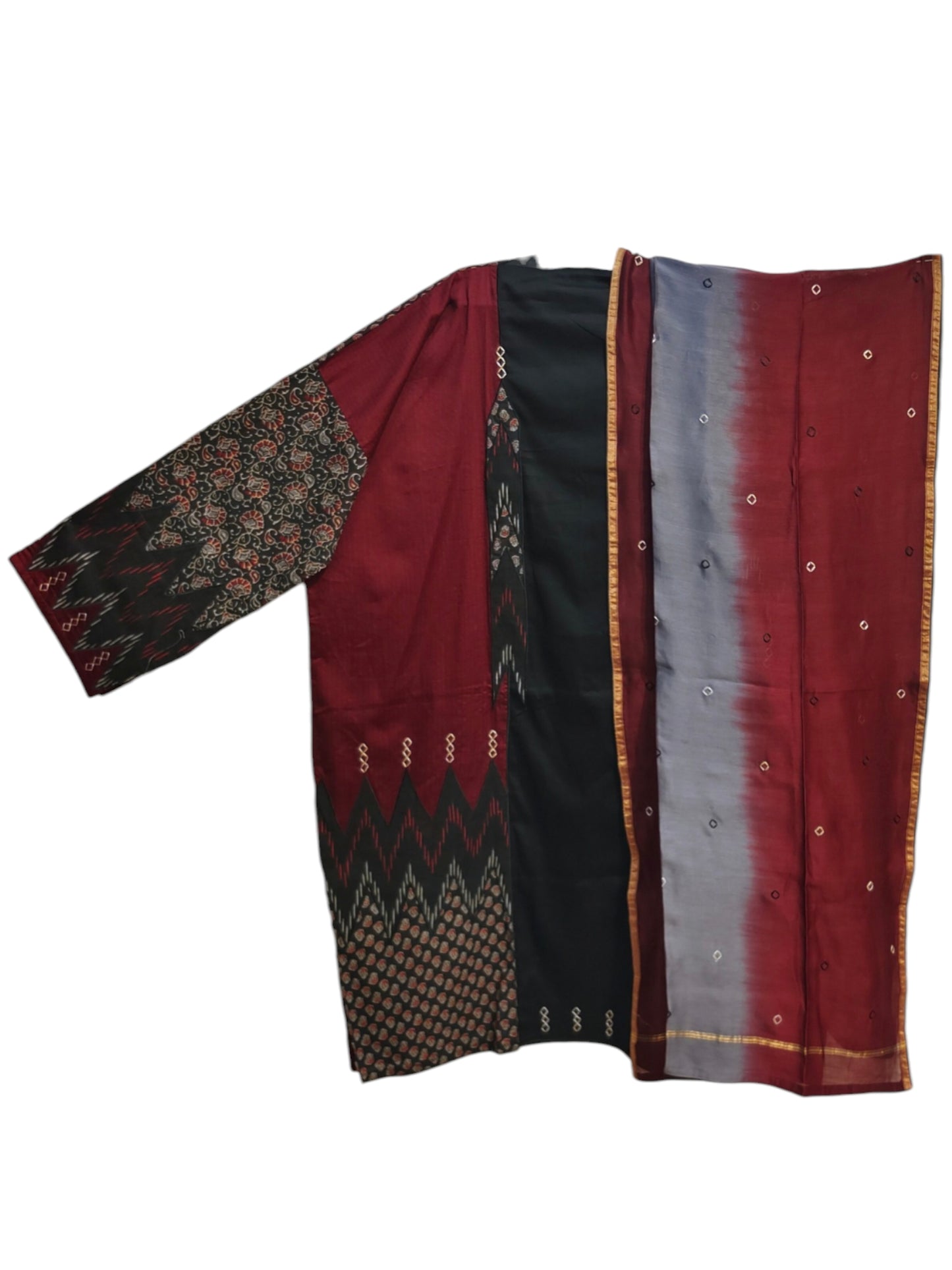 Semi Stitched Chanderi Formal Suitset