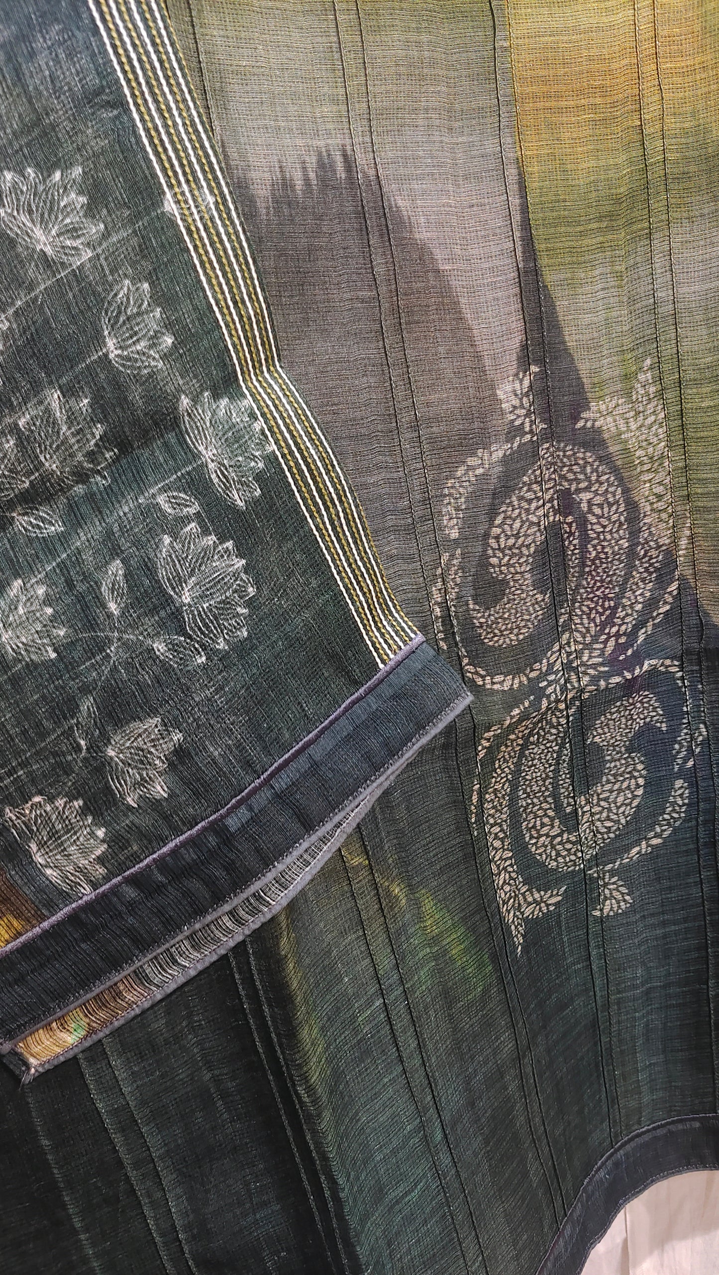 Semistitched Silk Linen Kota Digital Printed Short Tunic