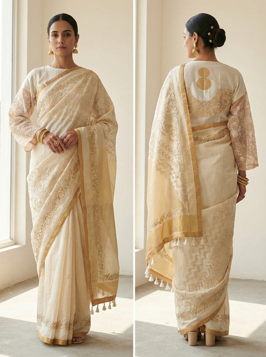 Formal Chanderi Zari Woven Saree