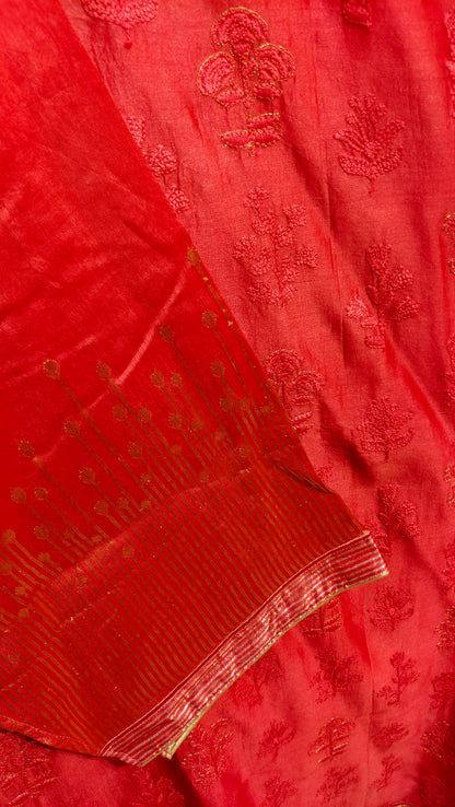 Semi Stitched Formal Chanderi Suitset