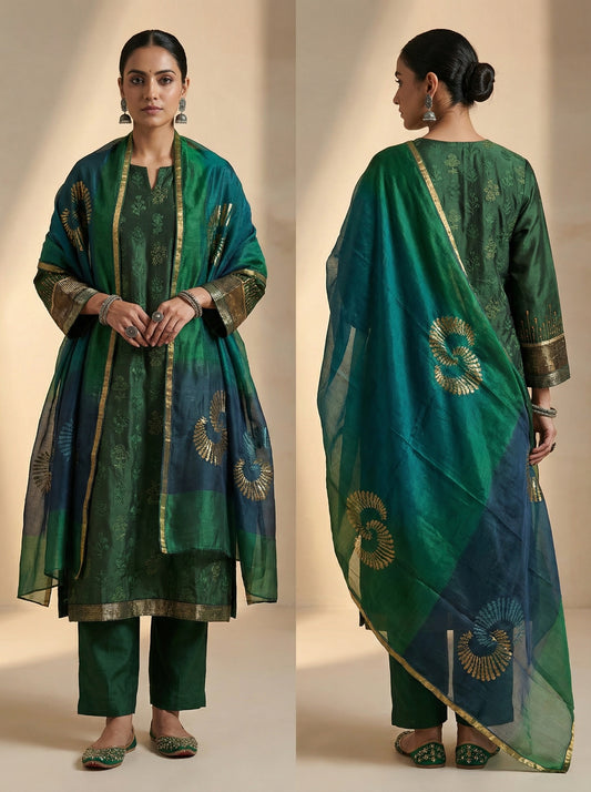 Semi Stitched Formal Chanderi Suitset