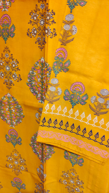 Semi Stitched Chanderi Casual kurta