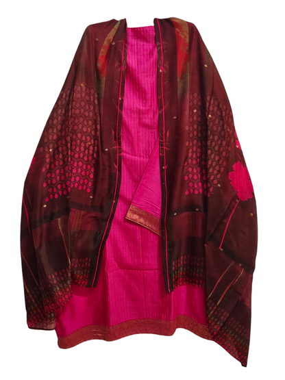 Semi Stitched Formal chanderi Suitset