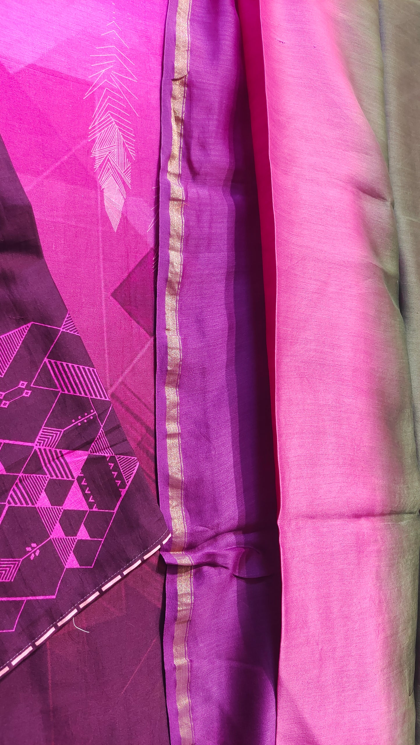 Semi Stitched Chanderi Casual Suitset