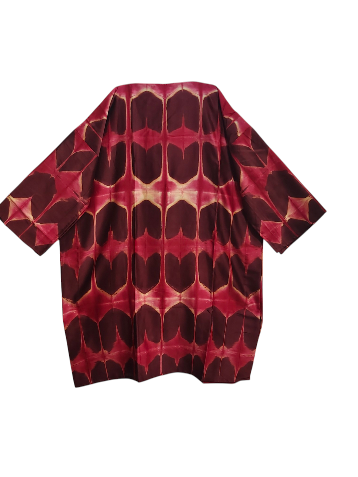 Red  patterned kurta on a white background