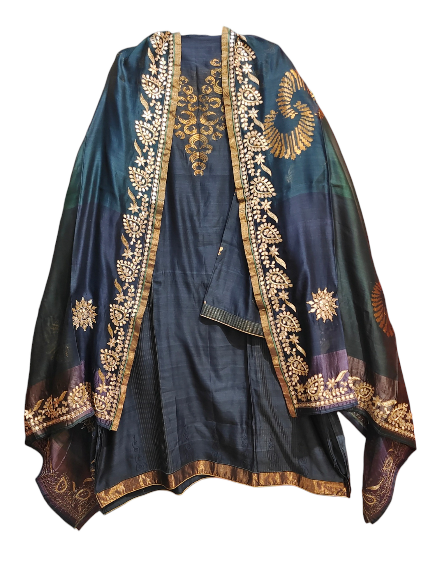 Semi Stitched Formal chanderi Suitset